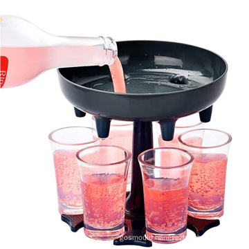 wholesale round shot liquids dispenser party bar games drinks beer 6 shot glass dispenser and holder